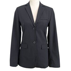 JUDITH & CHARLES BLACK STRETCH THIN WOOL SINGLE BREASTED TAILORED BLAZER SUIT